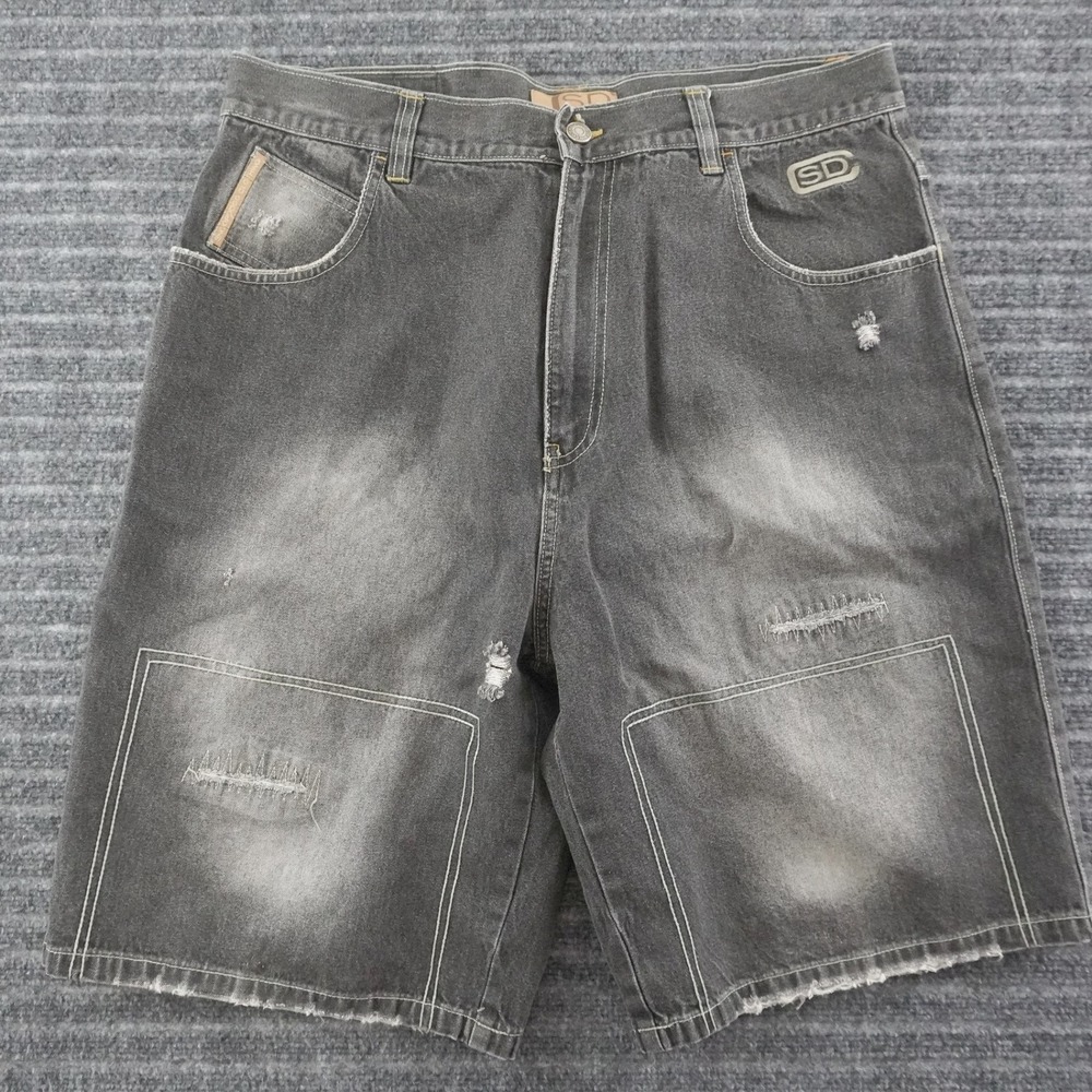 Vintage Snoop Dogg Clothing Denim Shorts Mens 36 Gray Baggy Distressed Hip Hop